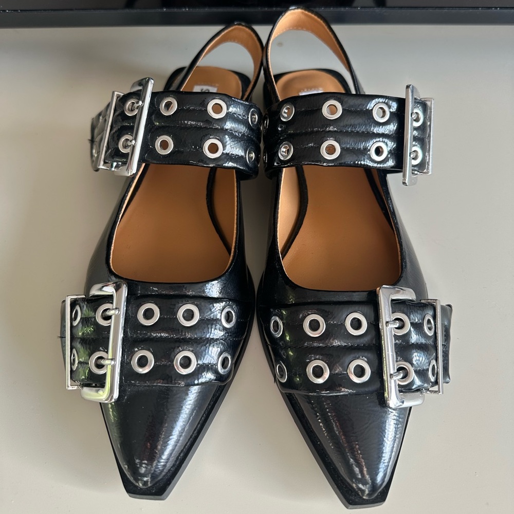 Steve Madden Grommet Buckle Slingback Flats